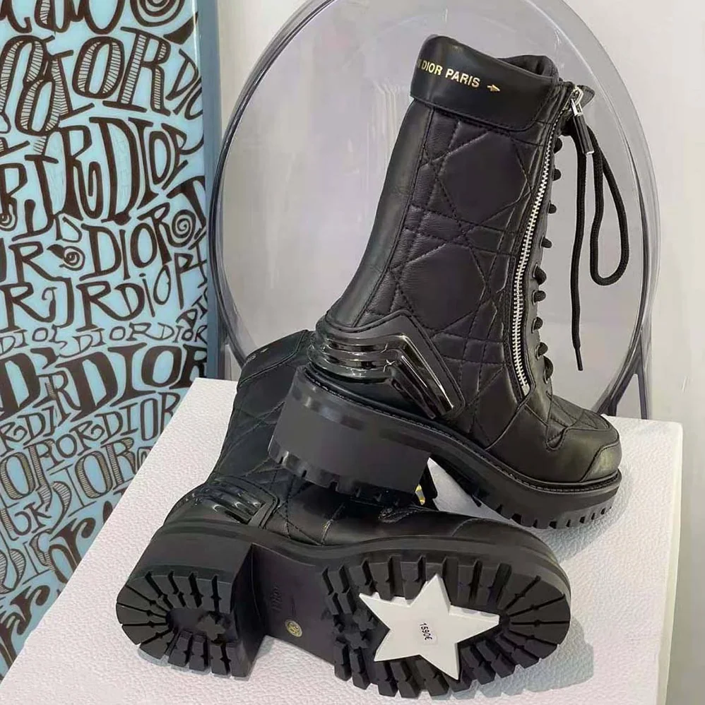 Dior D-Leader Ankle Boot Black Quilted Cannage Calfskin for Women