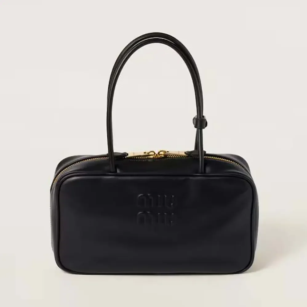 Miu Miu Beau Leather Top-handle Bag for Women in Black Miu Miu Beau Leather Top-handle Bag for Women in Black