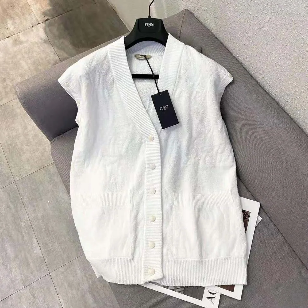 Fendi Cardigan White Cotton Cardigan for Women Fendi Cardigan White Cotton Cardigan for Women