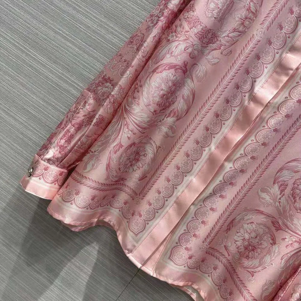 Versace Barocco Silk Shirt for Women in Pink Versace Barocco Silk Shirt for Women in Pink