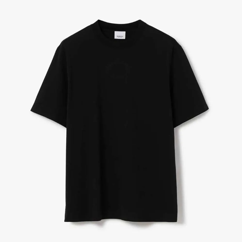 Burberry Embroidered Oak Leaf Crest Cotton T-shirt for Men in Black