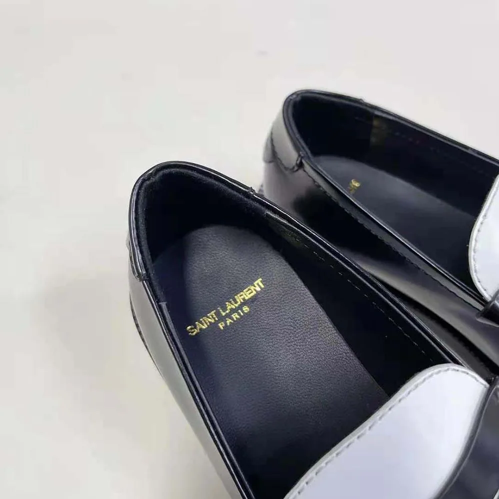 Celine Le Loafer Penny Slippers in Patent Leather for Women in White Celine Le Loafer Penny Slippers in Patent Leather for Women in White