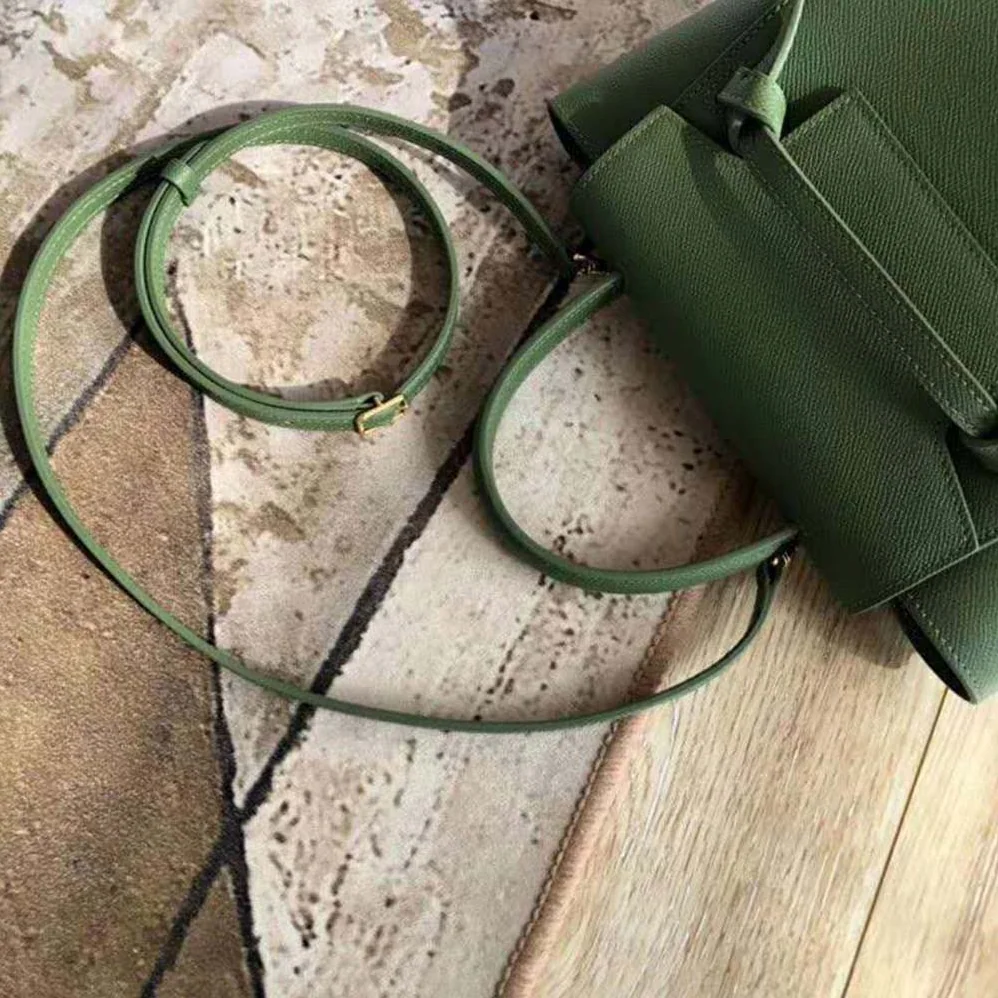 Celine Nano Belt Bag in Grained Calfskin Bag for Women in Green
