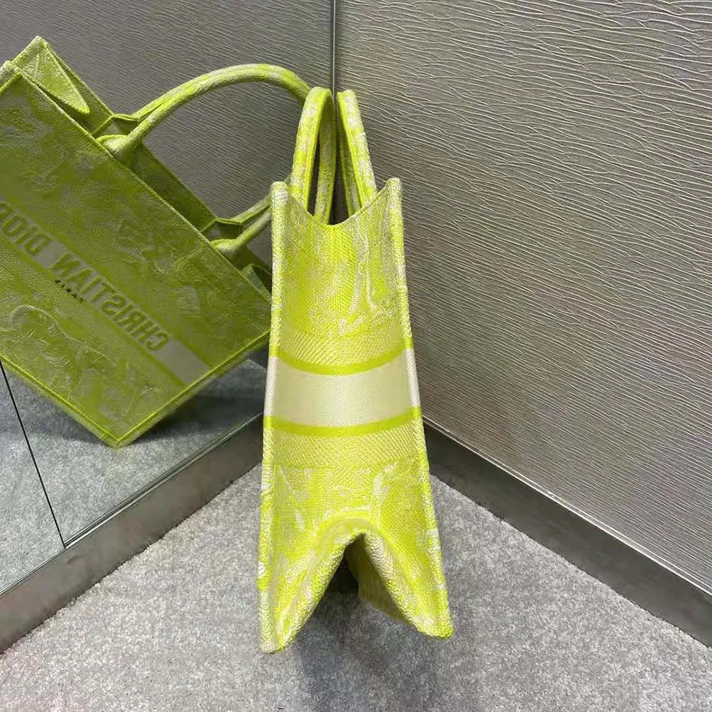 Dior Small Dior Book Tote Lime Toile de Jouy Reverse Embroidery for Women Dior Small Dior Book Tote Lime Toile de Jouy Reverse Embroidery for Women