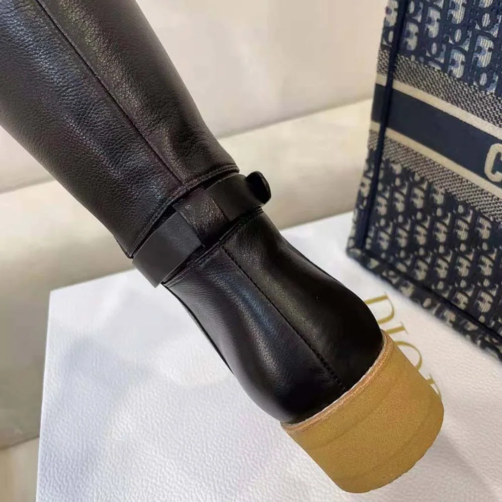 Dior D-Furious Boot Black Calfskin and Shearling for Women Dior D-Furious Boot Black Calfskin and Shearling for Women