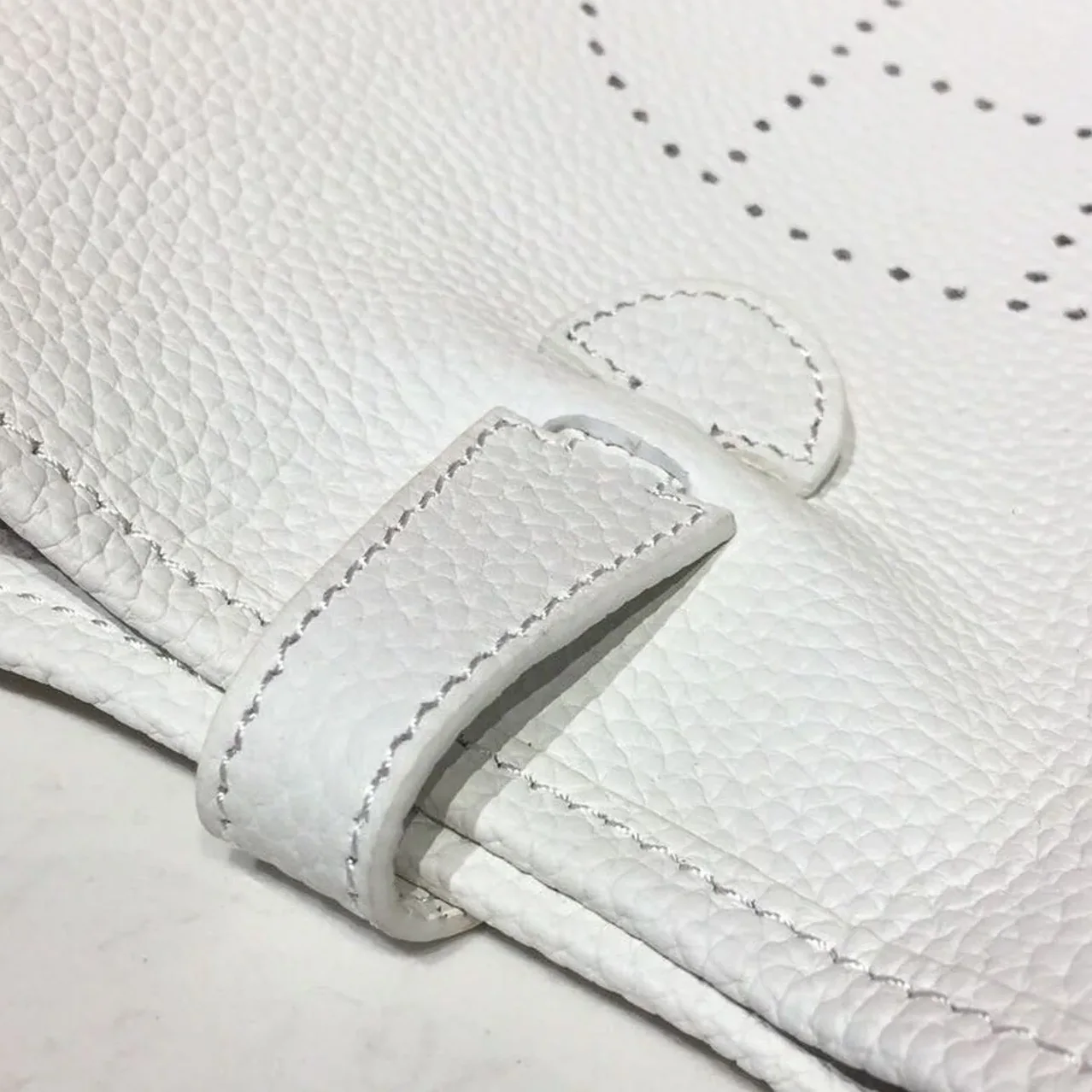 Hermes Evelyne II TPM Bag White Silver Toned Hardware /