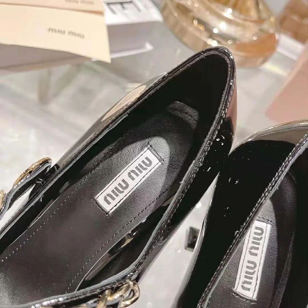 Miu Miu Patent Leather Pumps in 85mm Heel Height for Women in Black Miu Miu Patent Leather Pumps in 85mm Heel Height for Women in Black
