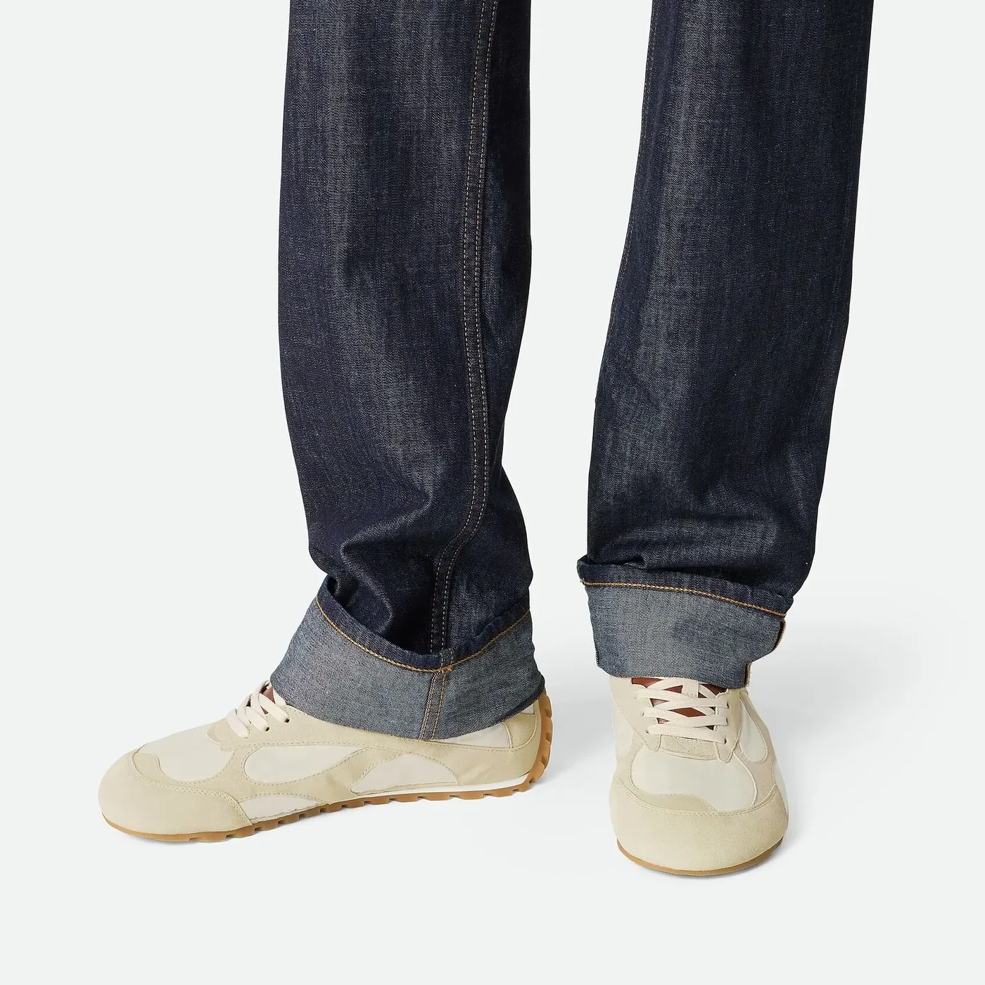 Bottega Veneta Orbit Flash Sneaker Sea Salt in Caramel