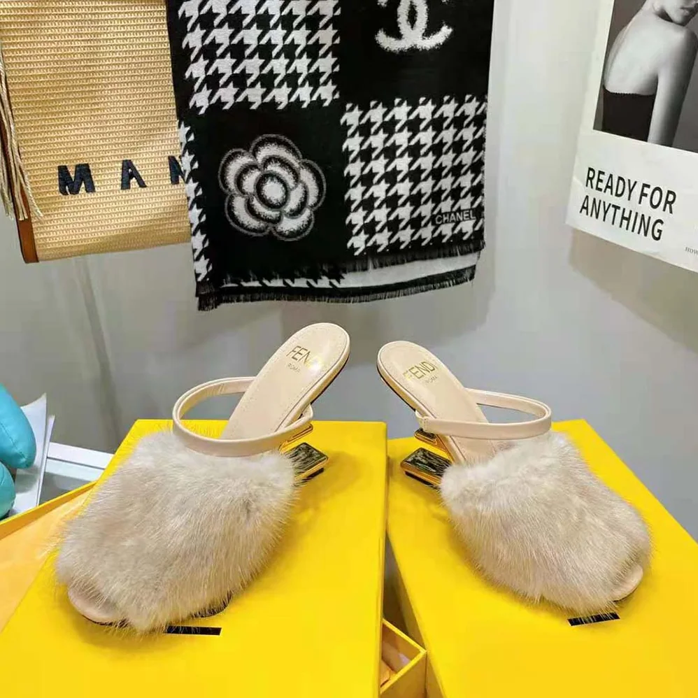 Fendi First Pink Mink High for Women in Heeled Sandals