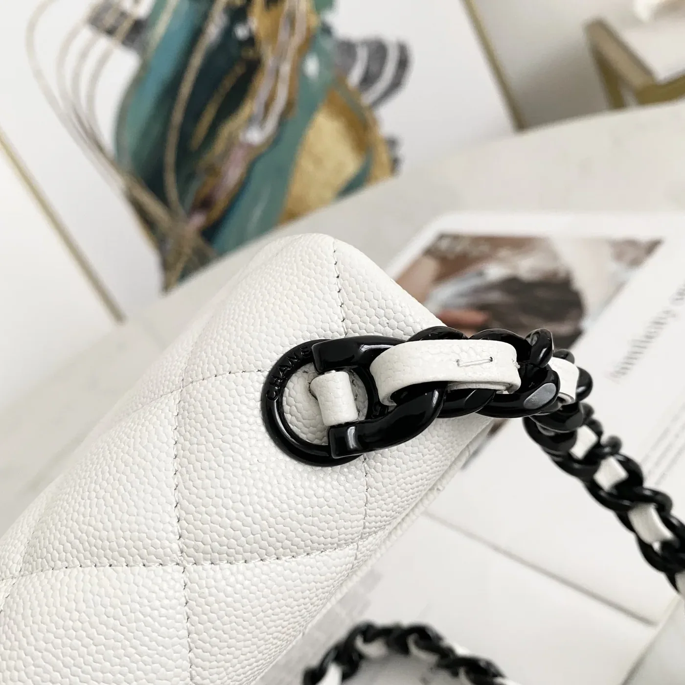 Chanel Flap Bag Mini Crossbody in White Gold Hardware Chanel Flap Bag Mini Crossbody in White Gold Hardware