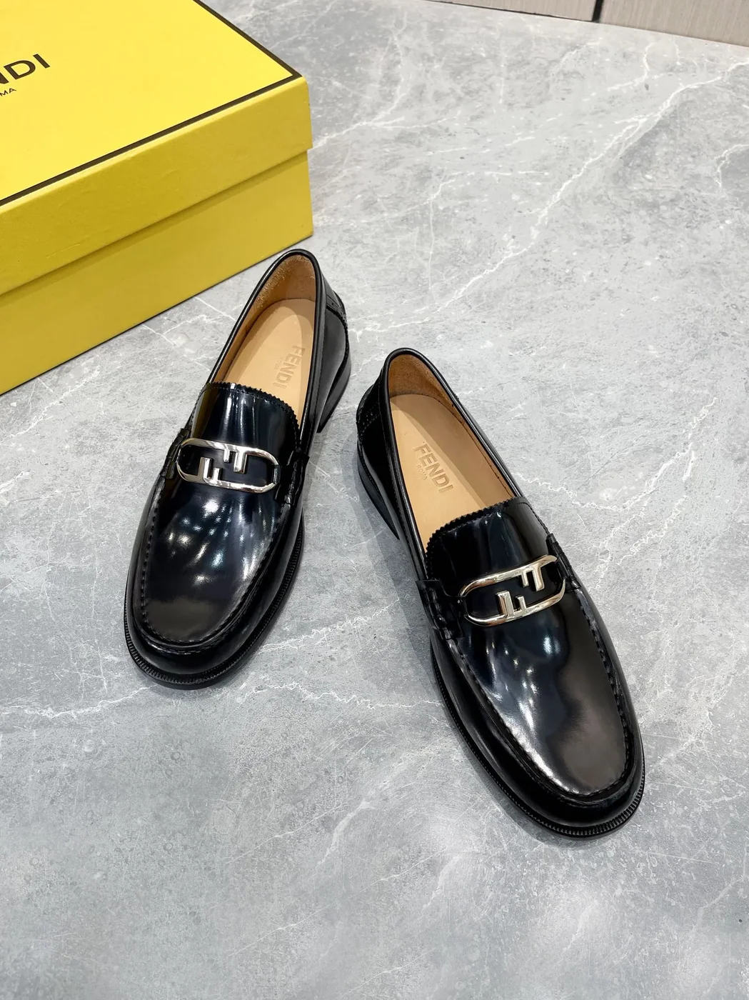 Fendi FD OLock Loafers Black 7D1557AK1TF0ABB