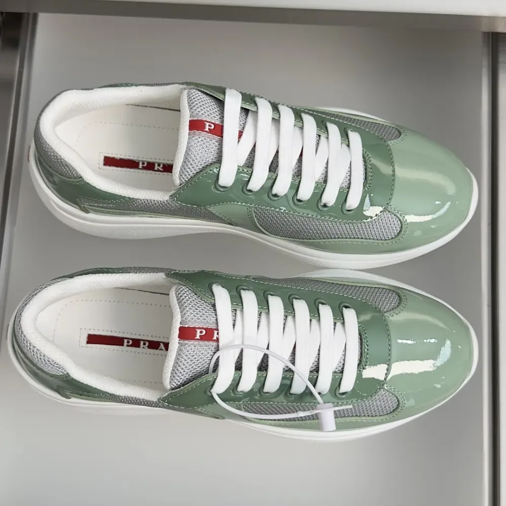 Prada Patent Leather And Technical Fabric Prada America'S Cup Sneakers for Unisex in Aqua
