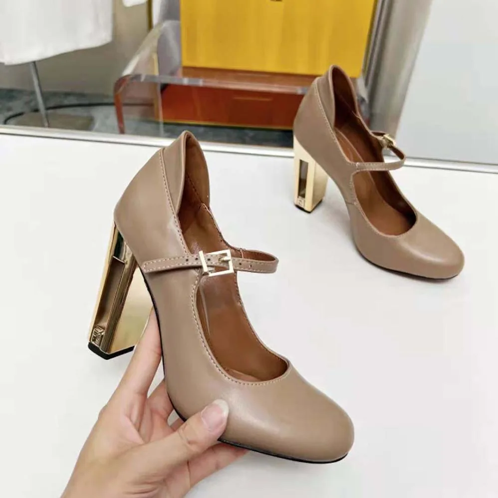 Fendi Delfina Dove Gray Leather High for Women in heeled Court Shoes Fendi Delfina Dove Gray Leather High for Women in heeled Court Shoes