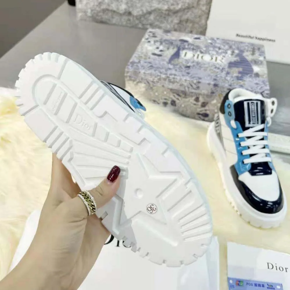 Dior D-Player Sneaker Blue Multicolor Technical Fabric Suede and Calfskin for Unisex