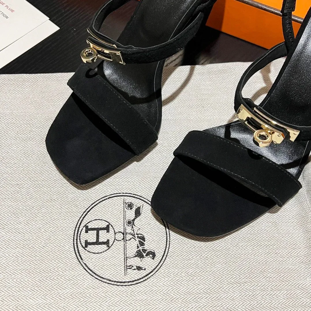 Hermes Glamour 75 Sandals Black Hermes Glamour 75 Sandals Black