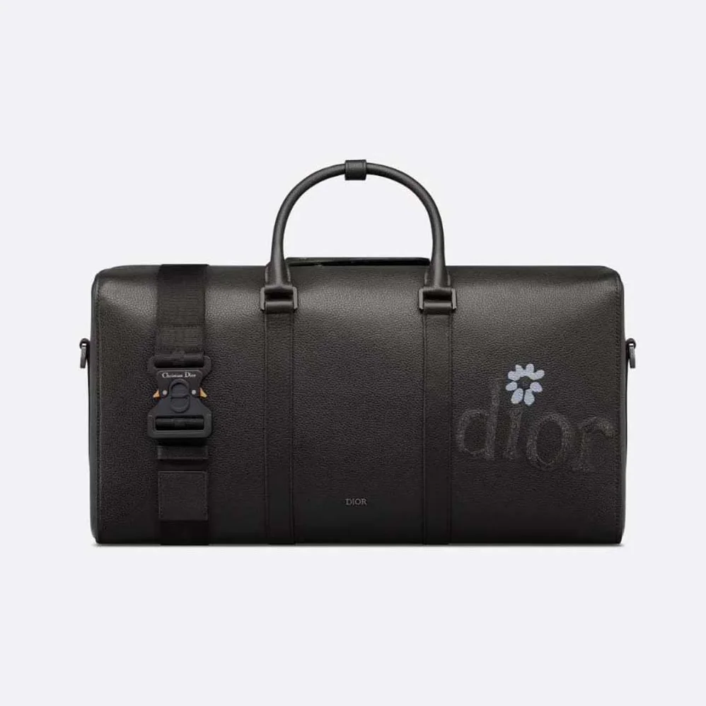 Dior By Erl Dior Lingot 50 Bag Black Grained Calfskin for Men Dior By Erl Dior Lingot 50 Bag Black Grained Calfskin for Men