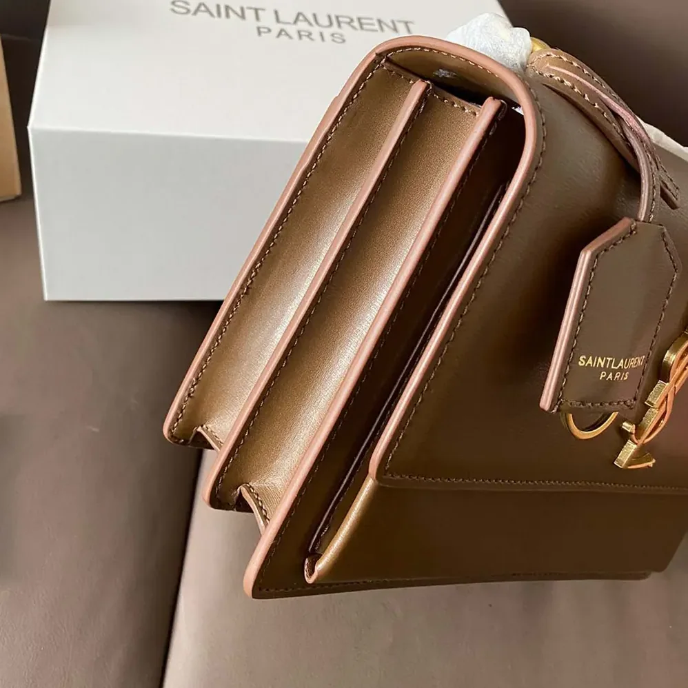 Saint Laurent YSL Sunset Medium in Smooth Leather for Women in Brown