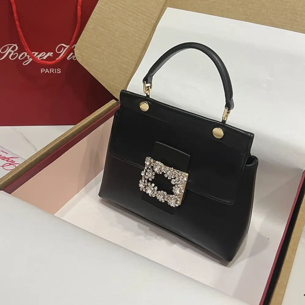 Roger Vivier Cabas Efflorescence Mini Bag in Leather for Women in Black