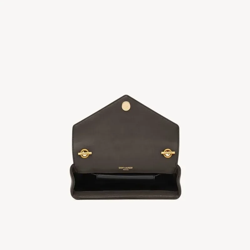 Saint Laurent Loulou Mini Shoulder Bag in Urban Grey Gold Hardware