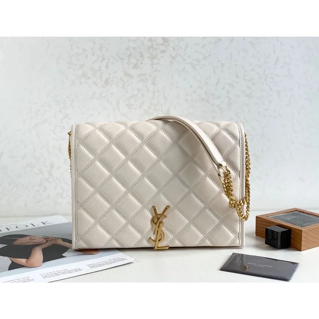 Saint Laurent Becky Small Shoulder Bag White in YSL Saint Laurent Becky Small Shoulder Bag White in YSL