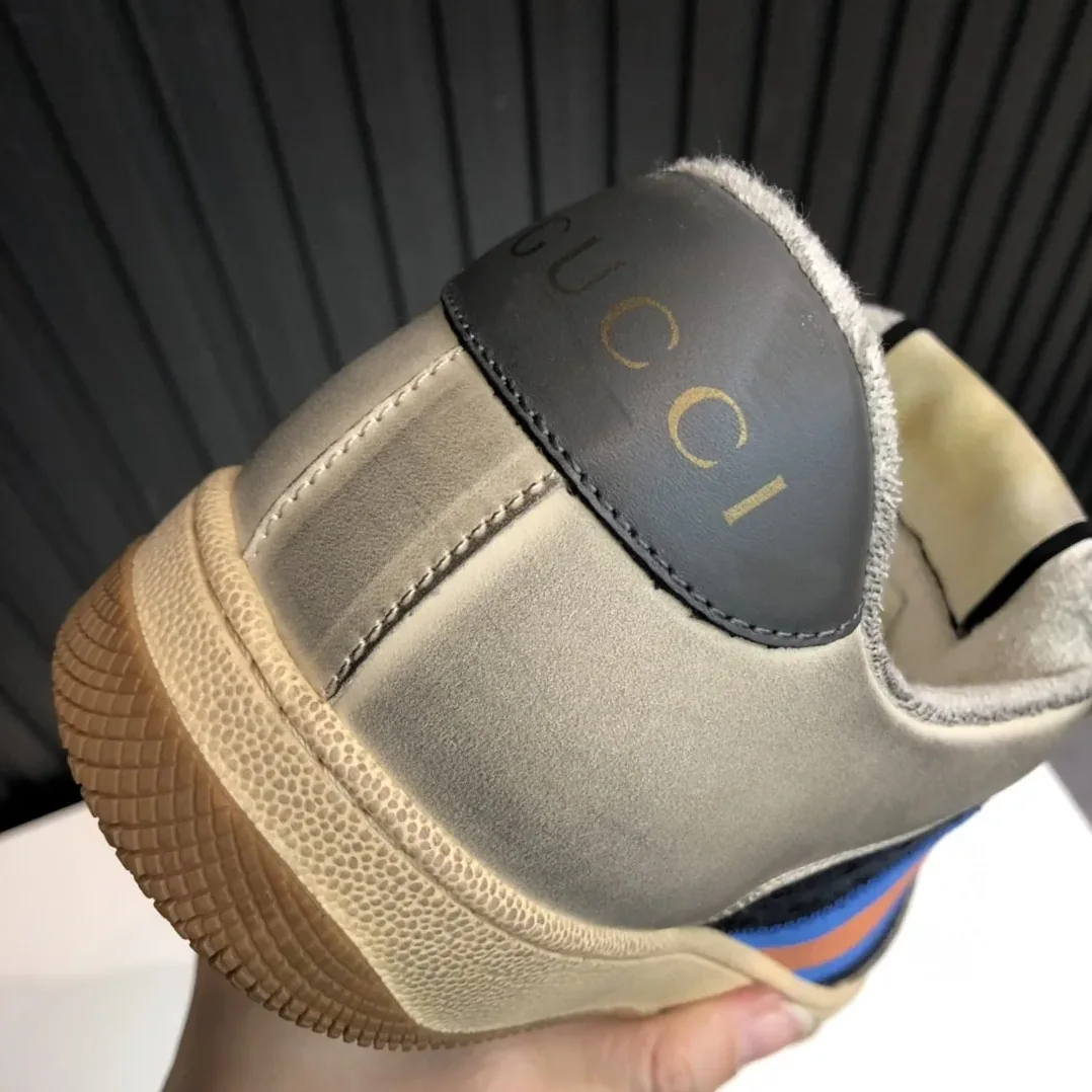 Gucci GG Screener Distressed White Blue for Women
