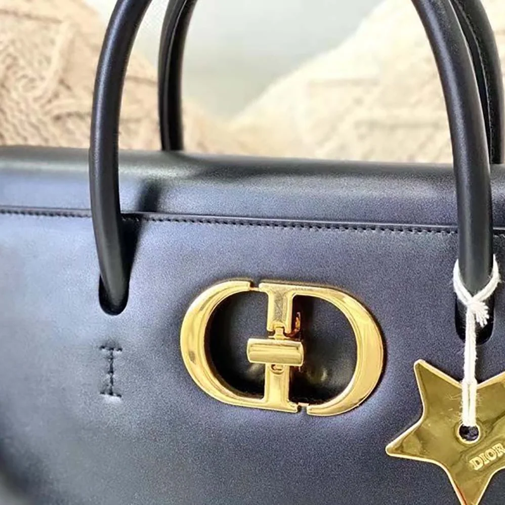Dior Large ST Honore Tote Black Box Calfskin for Women