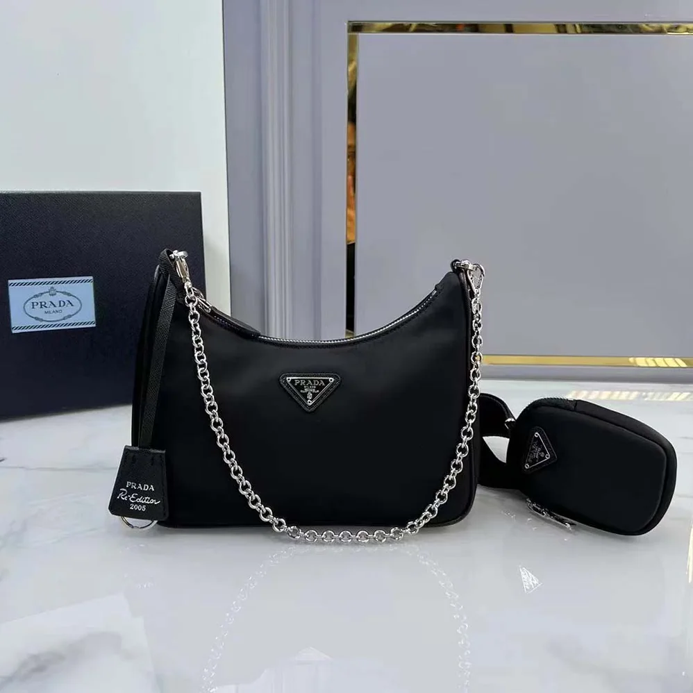Prada Re-Edition 2005 Re-Nylon Bag for Women in Black