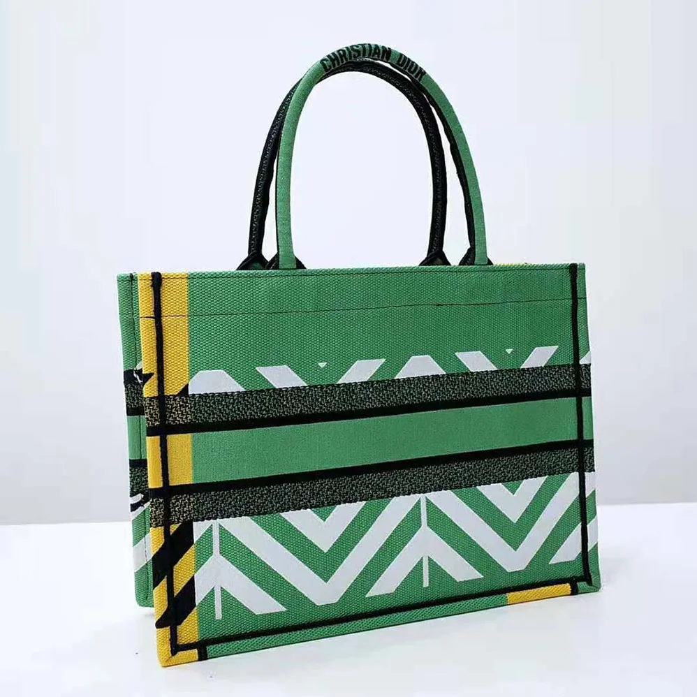 Dior Medium Dior Book Tote Bright Green and Orange D for Women in Jungle Pop Embroidery Dior Medium Dior Book Tote Bright Green and Orange D for Women in Jungle Pop Embroidery