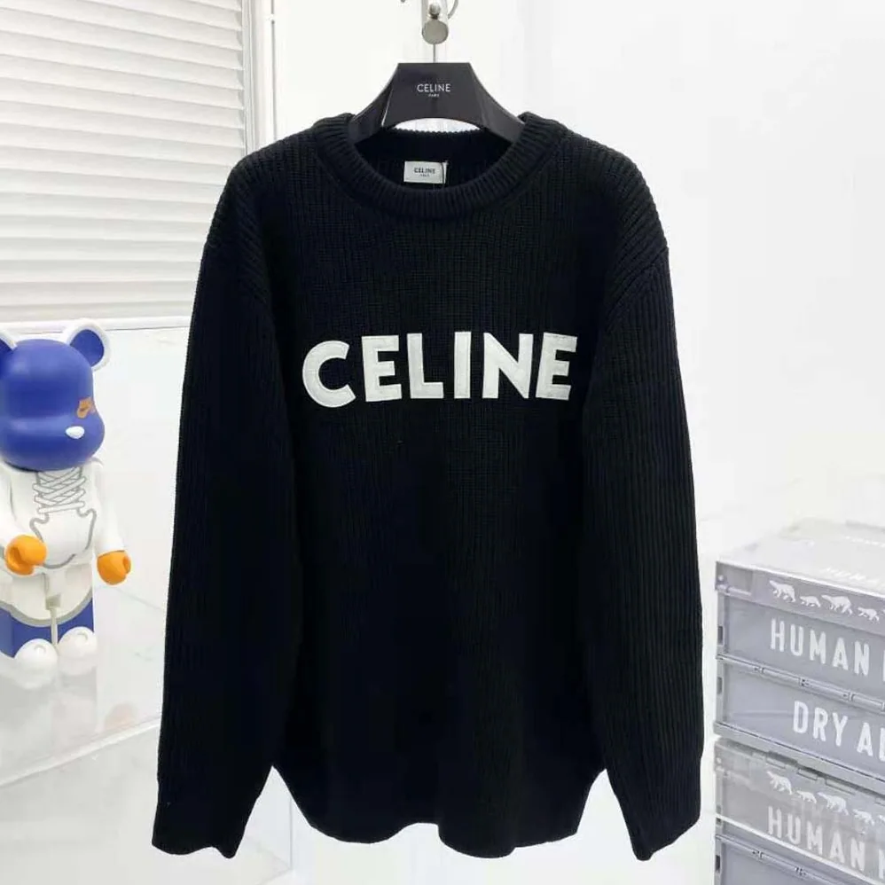 Celine Oversized Celine Sweater in Wool for Women in Black Celine Oversized Celine Sweater in Wool for Women in Black