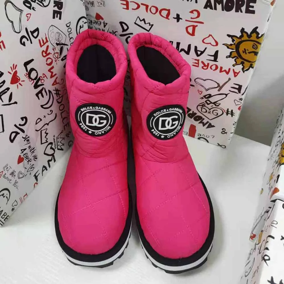 Dolce Gabbana D&G Nylon Ankle Boots with DG Logo for Women in Pink Dolce Gabbana D&G Nylon Ankle Boots with DG Logo for Women in Pink
