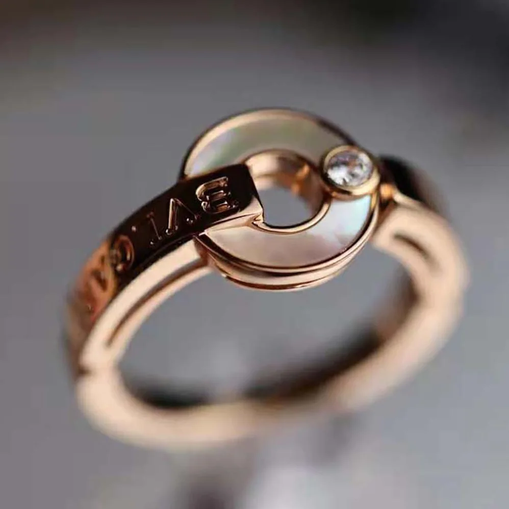 Bvlgari Openwork 18 KT Rose Gold Ring for Women