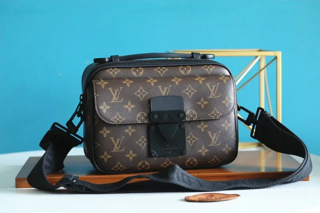 Louis Vuitton S in Lock Messenger Monogram Macassar Louis Vuitton S in Lock Messenger Monogram Macassar