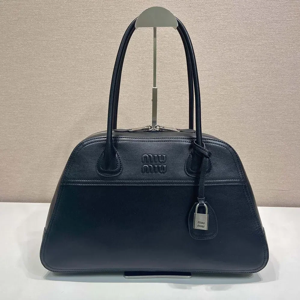 Miu Miu Vivant Leather Bag Black for Women