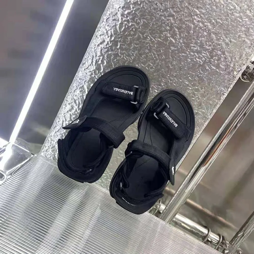Balenciaga Tourist Sandal in Black Technical Material for Unisex