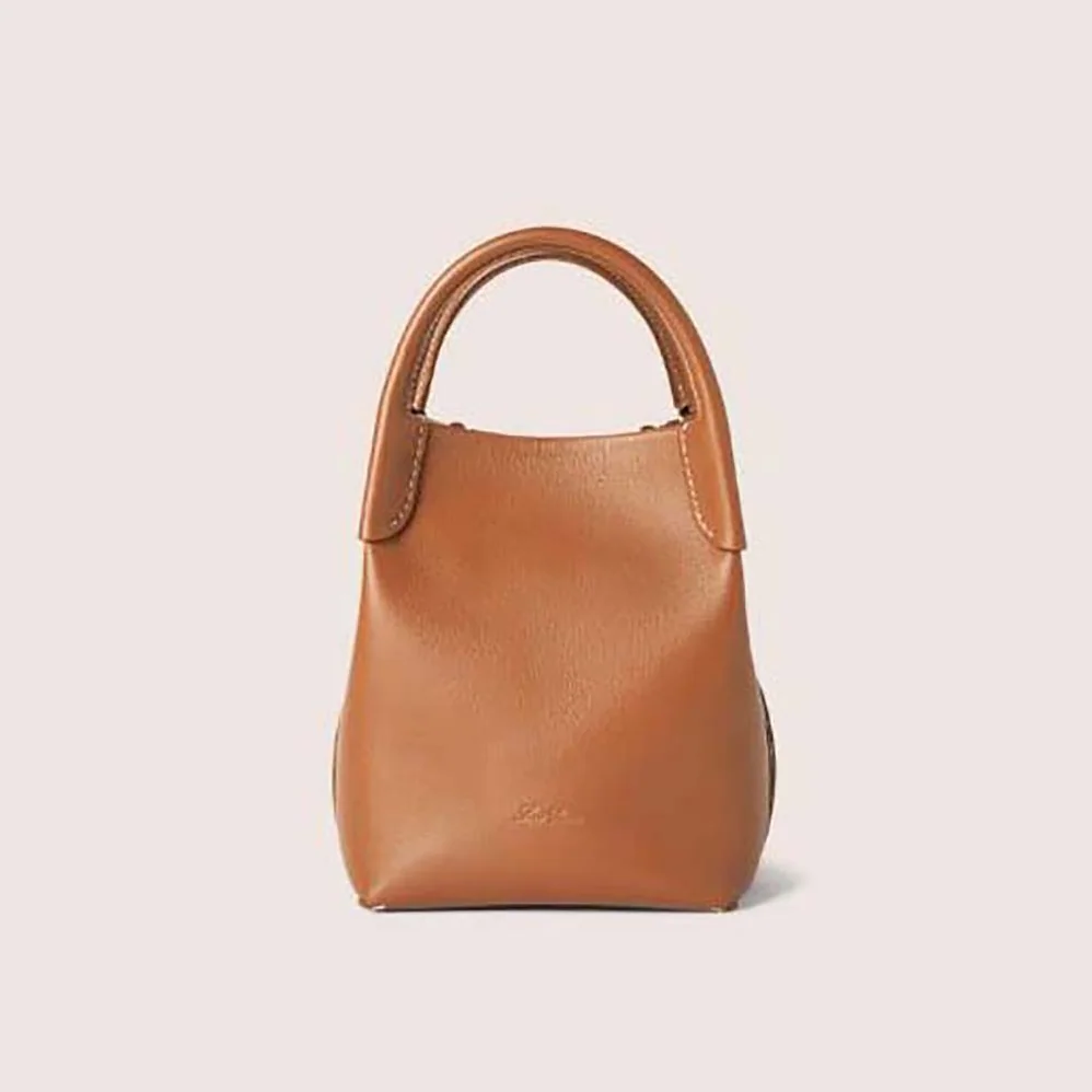 Loro Piana Micro Bale Bag in Calfskin Leather for Women in Brown Loro Piana Micro Bale Bag in Calfskin Leather for Women in Brown