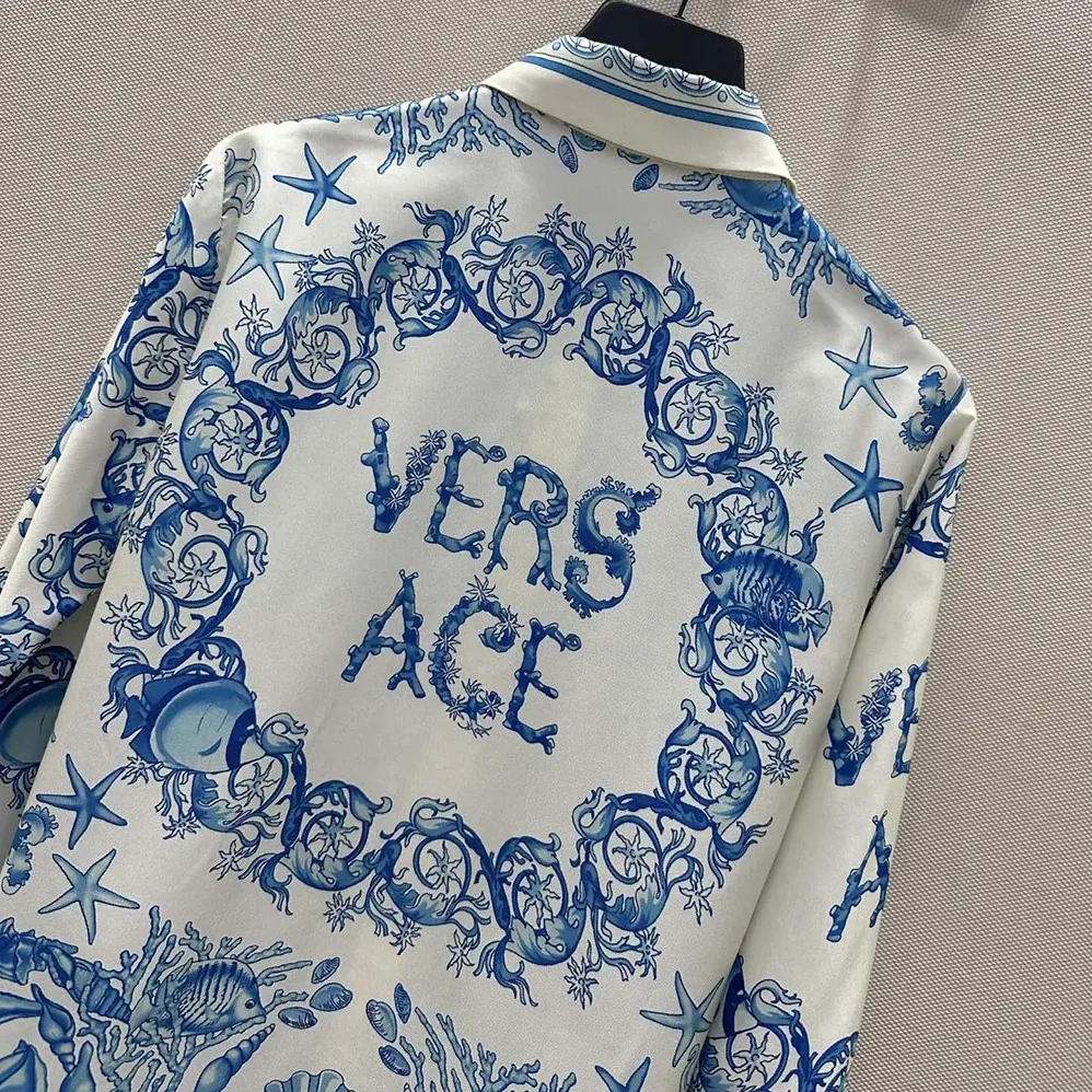 Versace Underwater Barocco Crêpe Fitted Shirt for Women