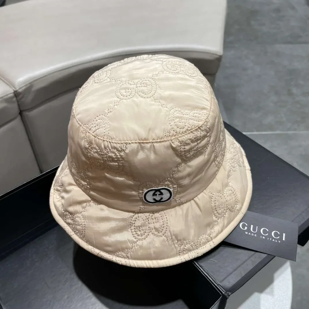 Gucci Quilted Bucket Hat Cream Gucci Quilted Bucket Hat Cream