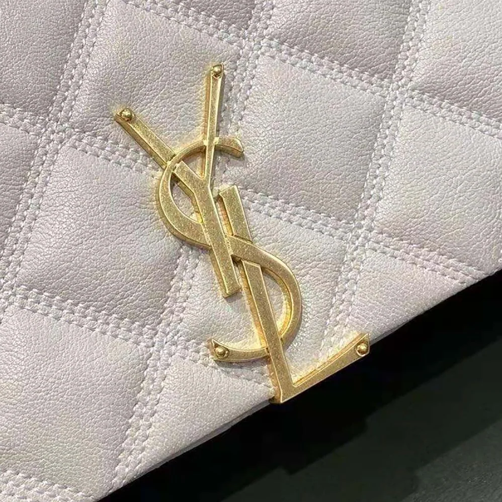 Saint Laurent YSL Becky Mmini Chain Bag in Carre-Quilted Lambskin for Women in White Saint Laurent YSL Becky Mmini Chain Bag in Carre-Quilted Lambskin for Women in White