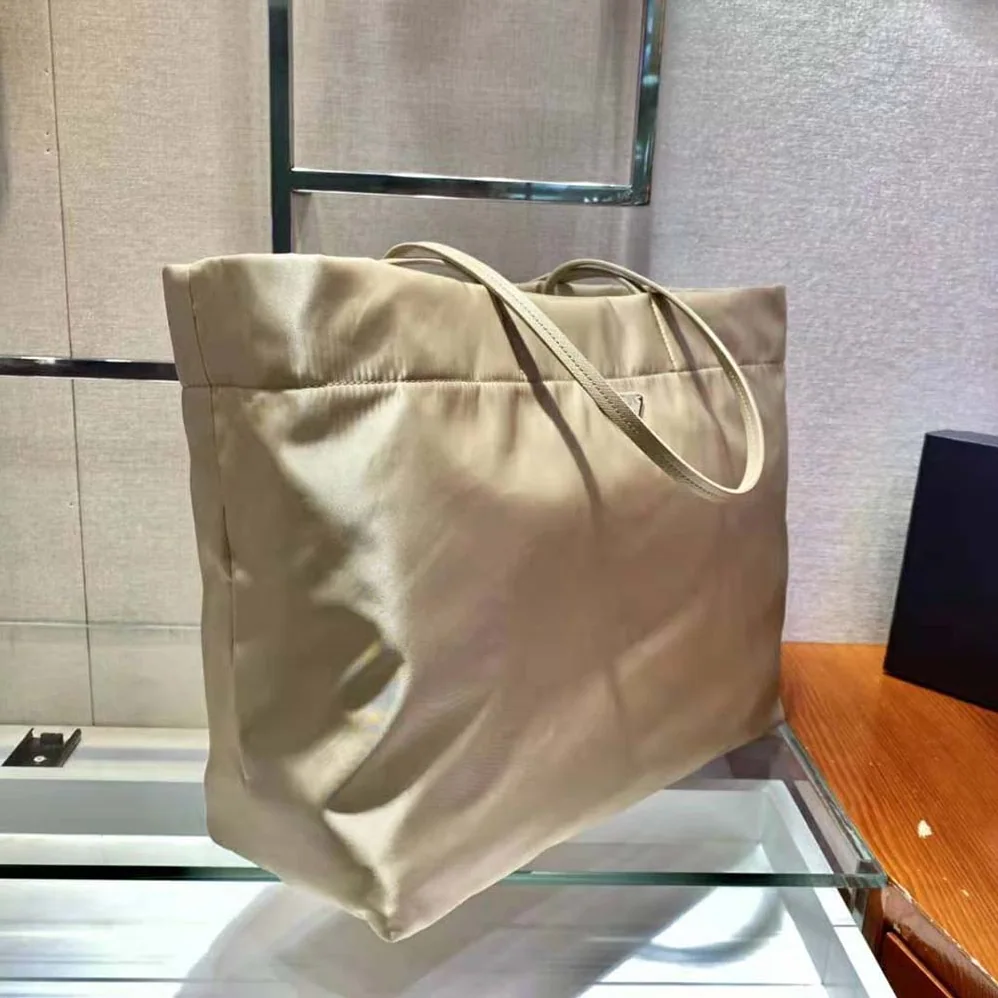 Prada Re-Nylon and Saffiano Leather Tote Bag for Women in Beige Prada Re-Nylon and Saffiano Leather Tote Bag for Women in Beige