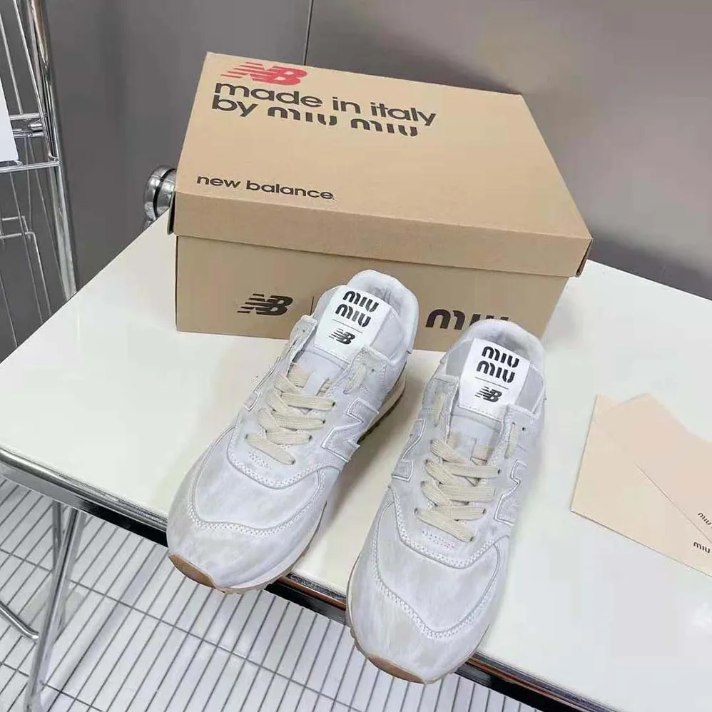 Miu Miu New Balance 574 x Miu Miu Vintage for Women in Effect Nappa Leather Sneakers