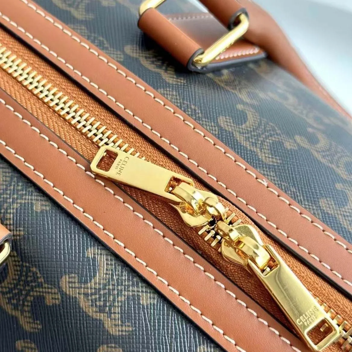 Celine Large Travel Bag in Triomphe Canvas with Celine Print for Unisex