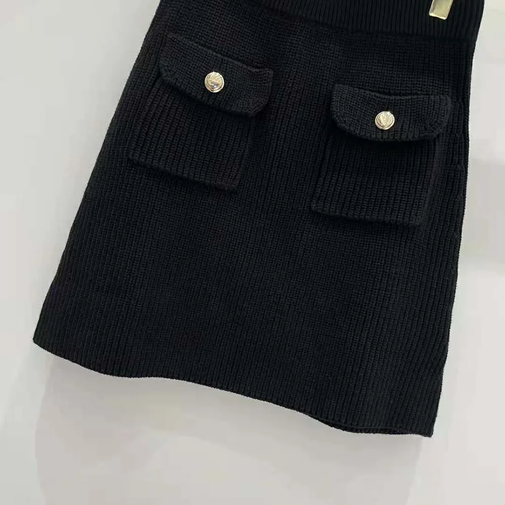 Miu Miu Wool Miniskirt with Knit Logo Patch for Women