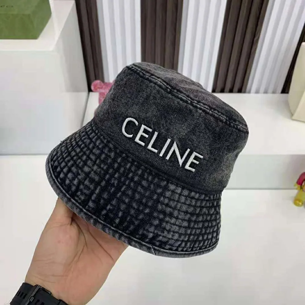 Celine Bucket Hat in Denim for Women in Black Celine Bucket Hat in Denim for Women in Black