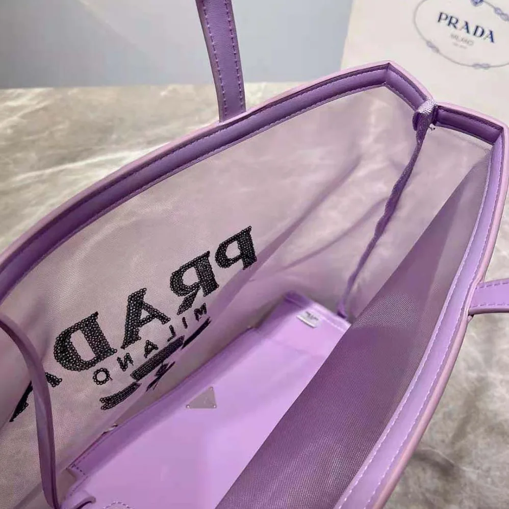Prada Sequined Mesh Tote Bag for Women in Purple Prada Sequined Mesh Tote Bag for Women in Purple