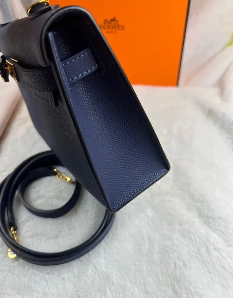 Hermes Kelly 19 Blue France Swift Bag