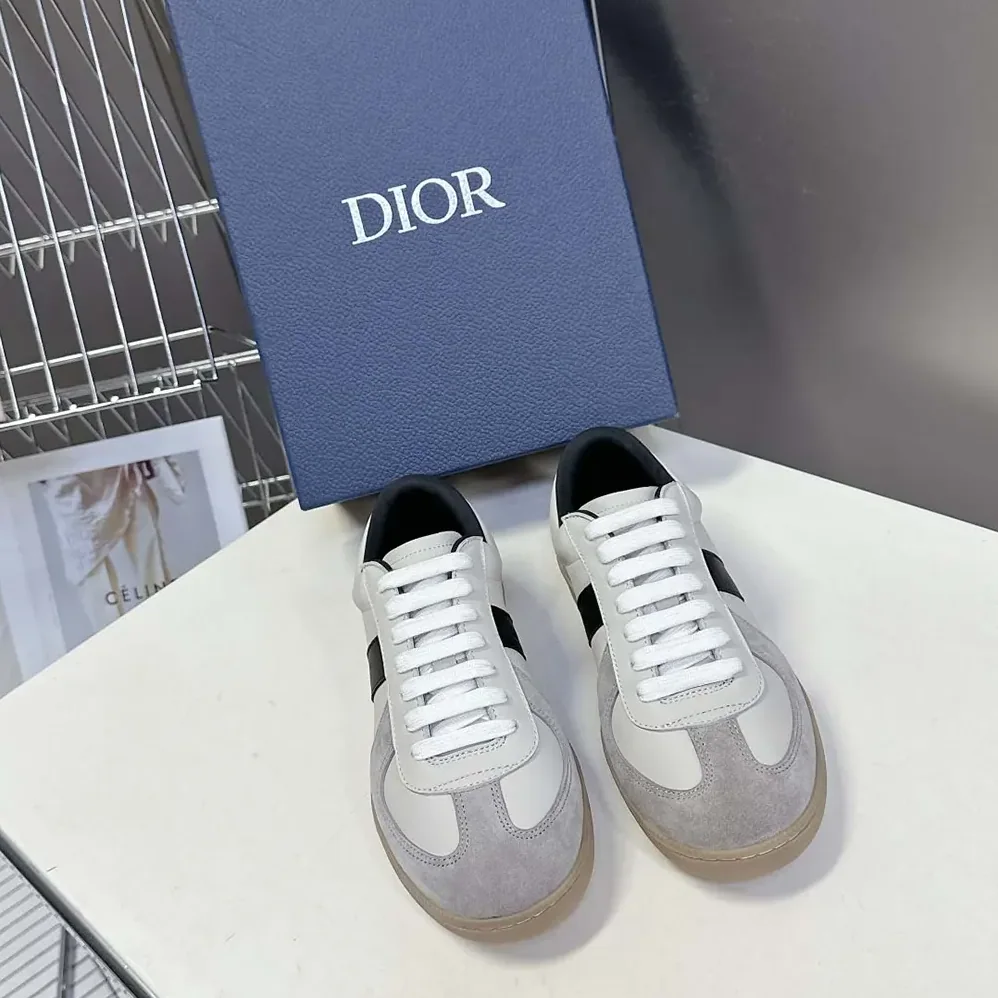 Dior B01 Matchpoint Sneaker Black and White Smooth Calfskin with Gray Suede for Men Dior B01 Matchpoint Sneaker Black and White Smooth Calfskin with Gray Suede for Men