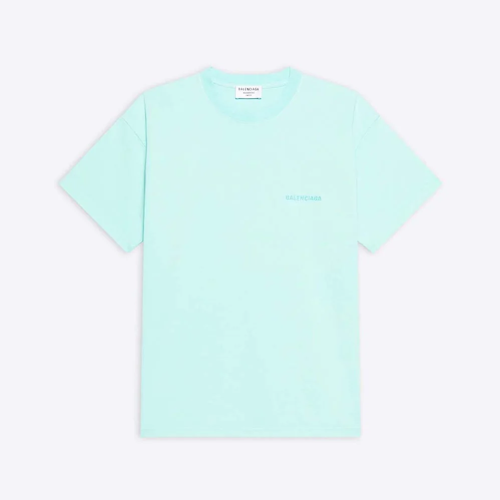 Balenciaga Logo T-shirt Medium Fit in Green for Men Balenciaga Logo T-shirt Medium Fit in Green for Men