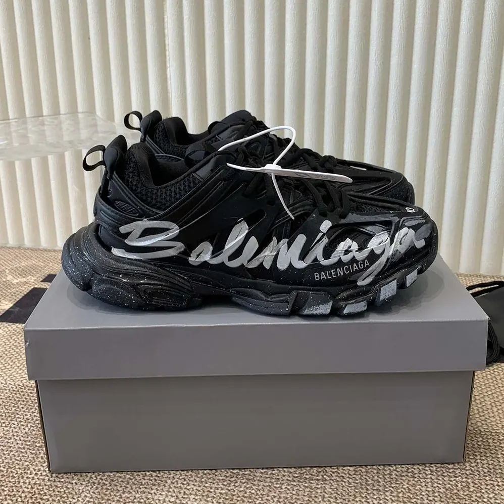 Balenciaga Track Signature Sneaker in Black and White for Unisex Balenciaga Track Signature Sneaker in Black and White for Unisex