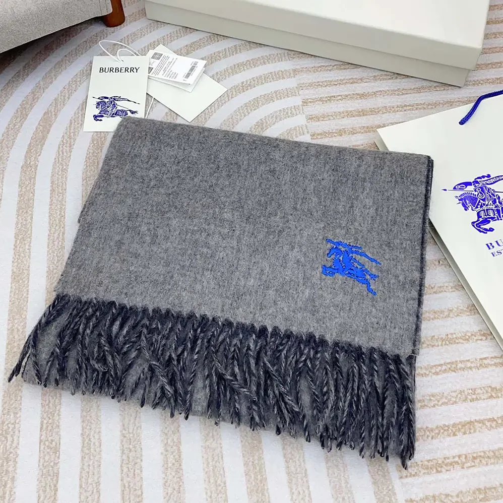 Burberry Reversible Cashmere Scarf for Unisex in Grey