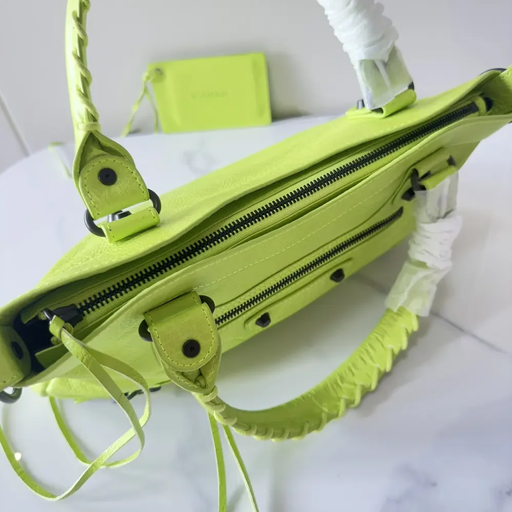 Balenciaga Le City First Bag In Granny Green Arena Storico Lambskin for Women Balenciaga Le City First Bag In Granny Green Arena Storico Lambskin for Women